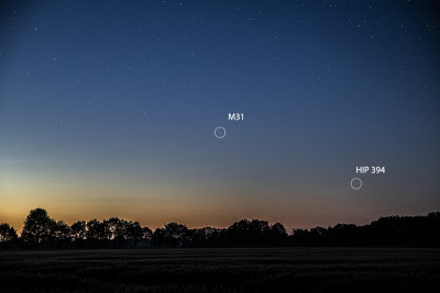 Wardenburg, 23:37 Uhr MESZ, 70 mm, f/4.0, ISO 800, 25 sek
