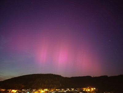 Furtwangen im Schwarzwald um 22:14 Uhr, nur mit der Kamera zu sehen gewesen.