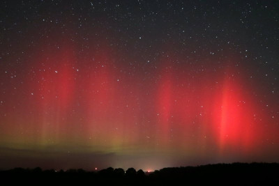 im Osten war diffuse rote Fläche visuelle wahrnehmbar