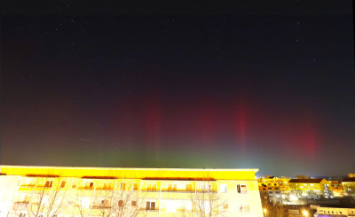 Ca. 23:10 MEZ, einsetzender Substorm, hier erst nur fotografisch...